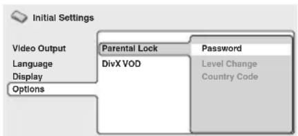 PIONEER XV-DV333 - Seleccione 'Password'. - 1