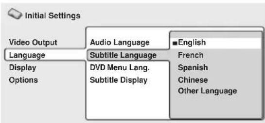 PIONEER XV-HTD7 - Subtitle Language - 1