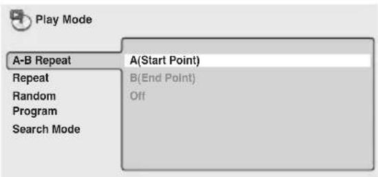 PIONEER XV-HTD7 - Press ENTER on 'A(Start Point)' to set the loop start point. - 1