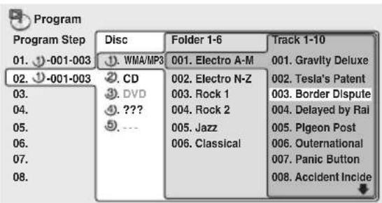 PIONEER XV-HTD7 - Press ENTER to add the highlighted item to the program list. - 1