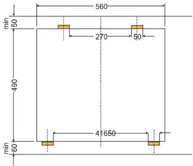 AMICA EHC 12516 E - Installing the hob in worktop opening\* - 4