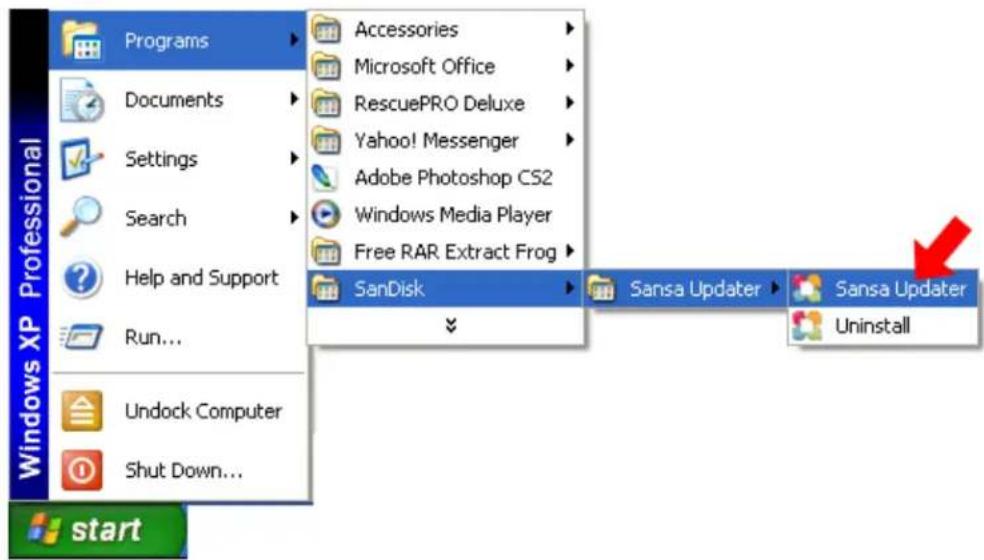 SANDISK Sansa Fuze+ - STEP 1 - Download and install Sansa Firmware Updater - 2