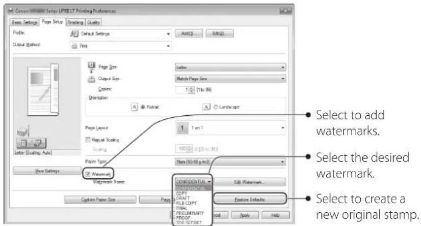 CANON imageClass MF4770n - Add Watermarks to a Printout - 1