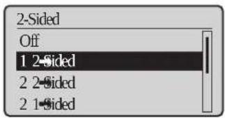 CANON imageClass MF4770n - Press [▲] or [▼] to highlight the 2-sided copy format, and then press [OK]. - 1