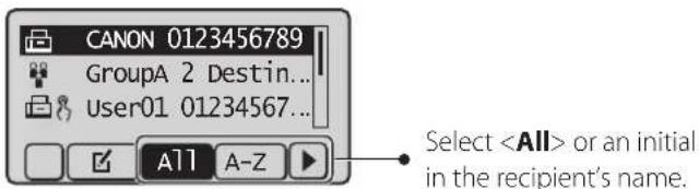 CANON imageClass MF4770n - Searching the Address Book - 1