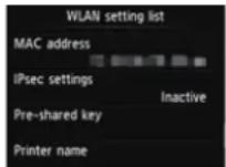 CANON Pixma MG4220 - ■ WLAN setting list - 1