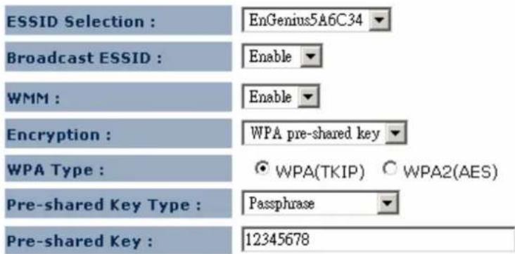 ENGENIUS ERB9250 - WPA Pre-Shared Key Encryption - 1