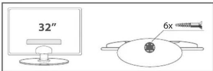BLAUPUNKT X185/54G-GB-TCUP - 32" TV - Zusammenbau des Standfußes - 2