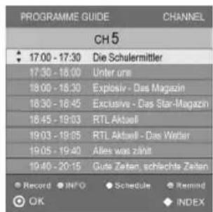 PROGRAMME GUIDE CHANNEL CH 5 17:00 - 17:30 Die Schulermittler 17:30 - 18:00 Unter uns 18:00 - 18:30 Explosiv - Das Magazin 18:30 - 18:45 Exclusive - Das Star-Magazin 18:45 - 19:03 RTL Aktuell 19:03 - 19:05 RTL Aktuell - Das Weiter 19:05 - 19:40 Alles was zählt 19:40 - 20:15 Cuts Zaten, schlechte Zeiten Record INFO Schedule Remind OK INDEX