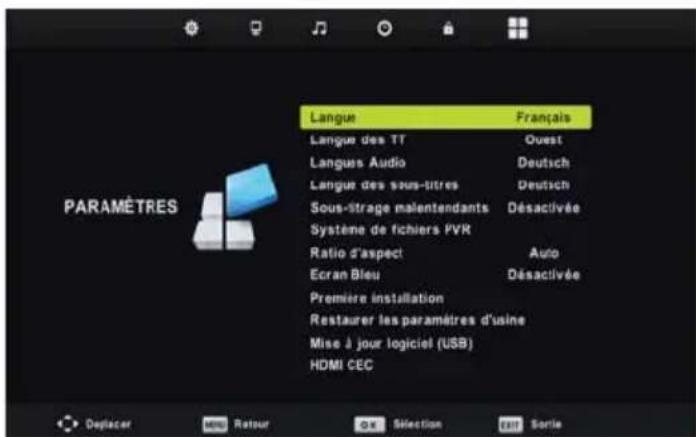 OK OLE 228 B-D4 - Menu paramètres - 1