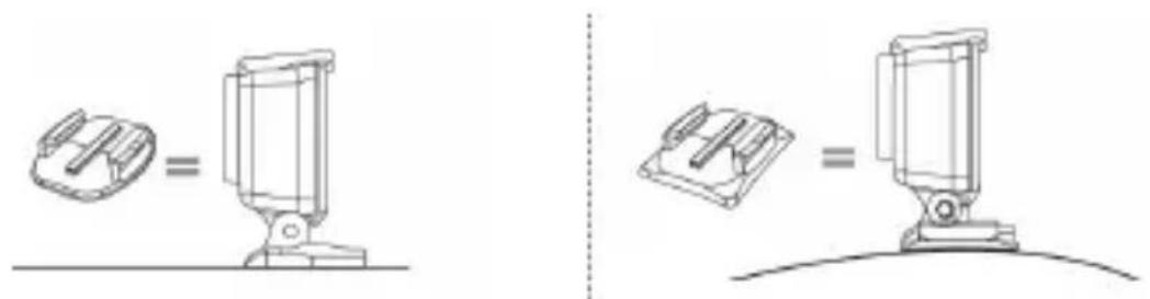 GOPRO HERO 3 Black - UTILISATION DE SUPPORTS ADHÉSIFS INCURVÉS OU PLATS - 1