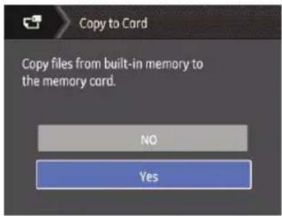 GE G100 - Copy to Card (Copy internal memory to SD memory card) - 1