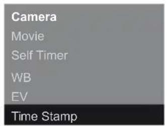Camera Movie Self Timer WB EV Time Stamp