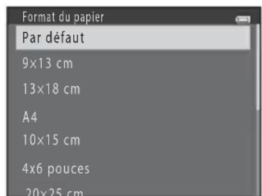 Format du papier Par défaut 9x13 cm 13x18 cm A4 10x15 cm 4x6 pouces 20x25 cm