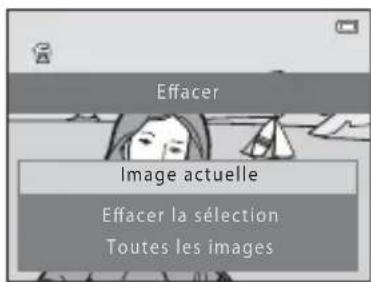 Effacer Image actuelle Effacer la sélection Toutes les images