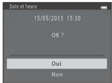 Date et heure 15/05/2013 15:30 OK ? Oui Non