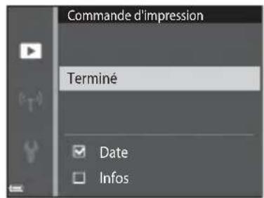 Commande d'impression Terminé Date Infos