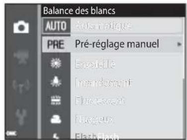 Balance des blancs AUTO PRE Autos maïque Pré-réglage manuel Enrolette Impérément Fluorescent Nugieux Flash Flops