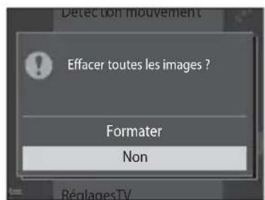 Effacer toutes les images ? Formater Non