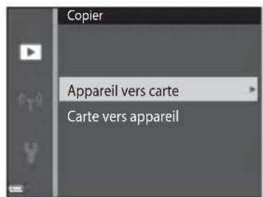Copier Appareil vers carte Carte vers appareil