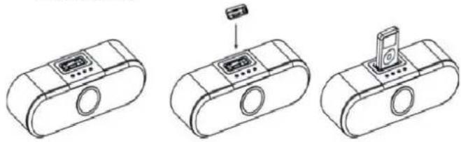 DUAL iWood - Comment insérer l'adaptateur et l'iPod - 1