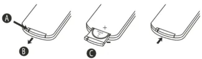 DUAL iWood - Insertion de la pile dans la télécommande - 1