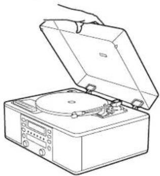 TEAC LP-R550USB - Para quitar la tapa del plato giradiscos - 1