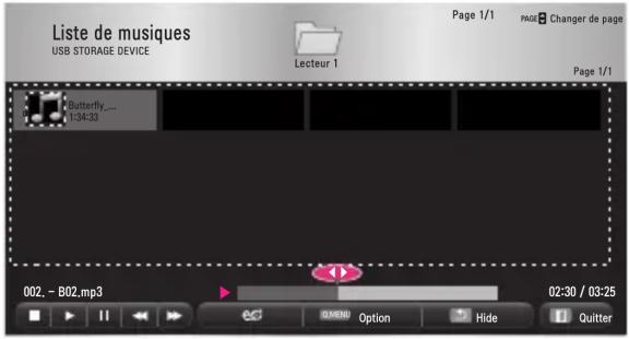 LG PA72G - Contrôlez la lecture à l'aide des touches suivantes. - 1