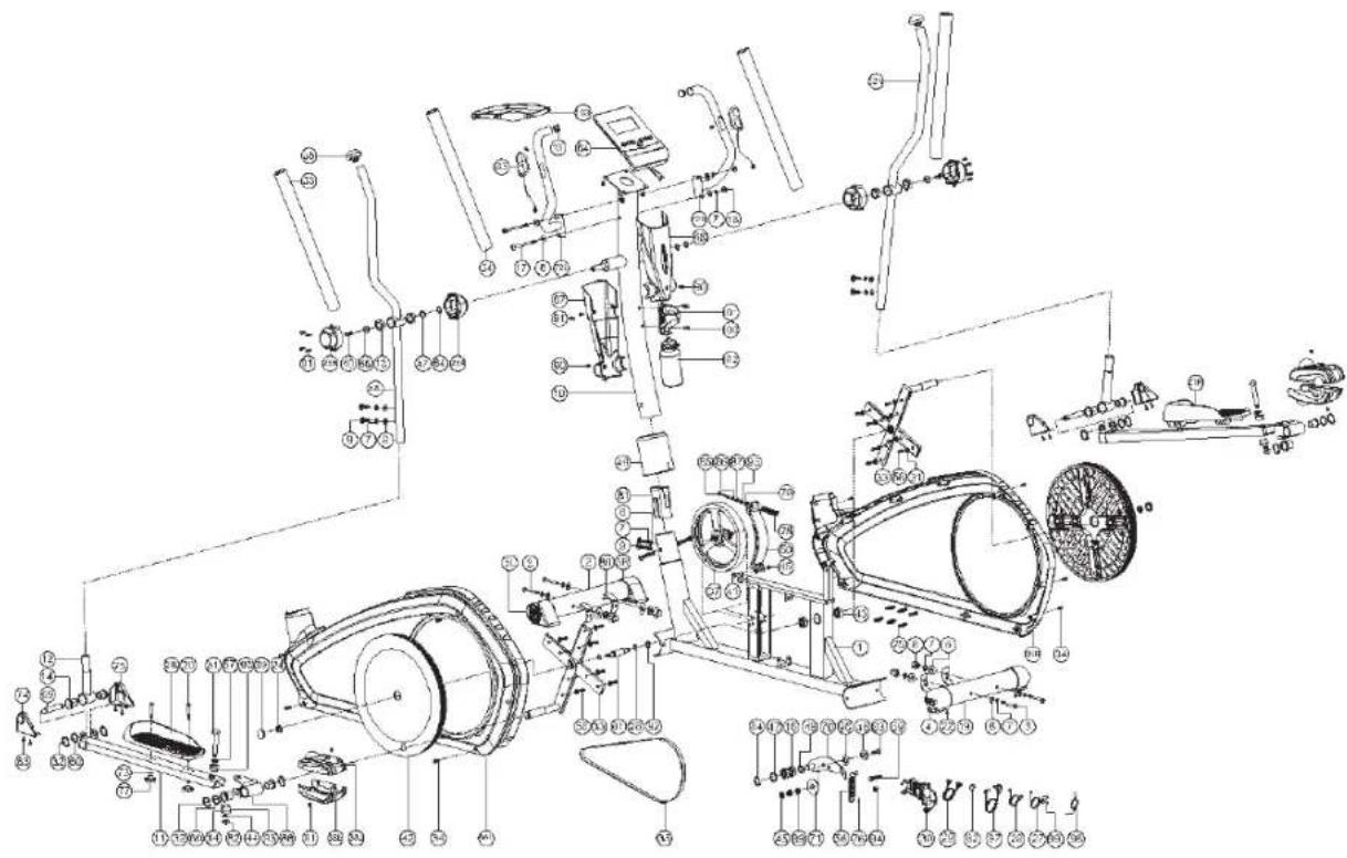 REX CX-400 E - Explosietekening - 1