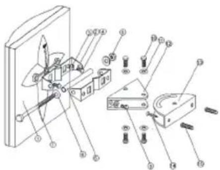 Technical diagram of a mechanical assembly with numbered components for identification