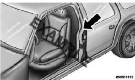 DODGE Durango (2014) - Emplacementdel'étiquette d'informationsurlespneusetlacharge - 1