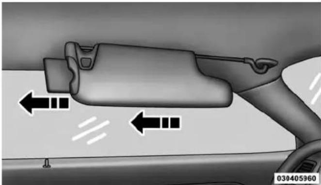 DODGE Challenger (2014) - "Slide-On-Rod" And Extender Features Of Sun Visor - 1