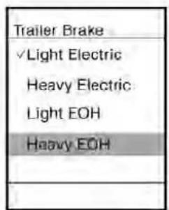 Trailer Brake ✓Light Electric Heavy Electric Light EOH Heavy EOH