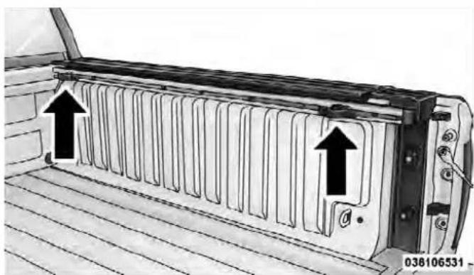 Diagram of a vehicle radiator panel with two upward arrows indicating direction (no text or symbols present)