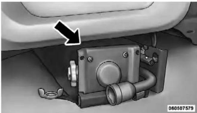 Mechanical assembly component with a black arrow pointing to a detail (no visible text or symbols)
