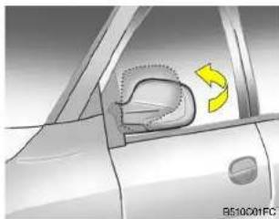 HYUNDAI Matrix (2007) - FOLDING THE OUTSIDE REARVIEW MIRRORS - 1