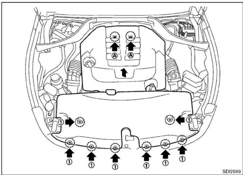 INFINITI Q70 (2013) - POINTSDEVÉRIFICATIONDU COMPARTIMENTMOTEUR - 1