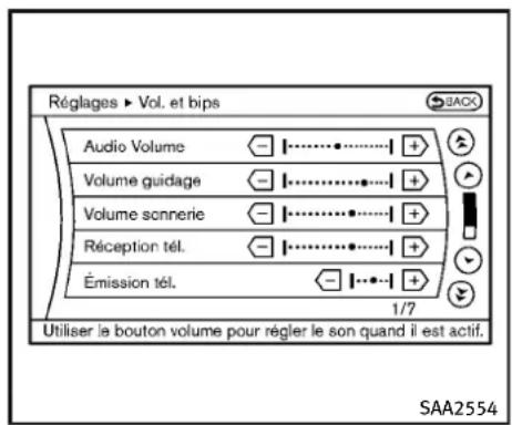 INFINITI Q70 (2013) - RéglagesBluetooth ^MD (modèles avec systèmedenavigation) - 1