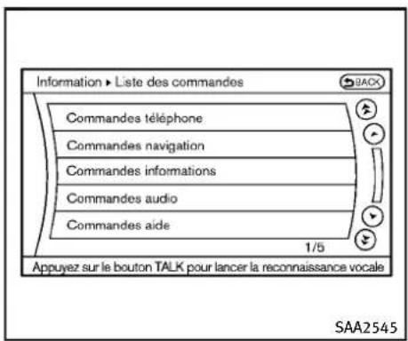 INFINITI Q70 (2013) - Afficherlalistedescommandes - 2