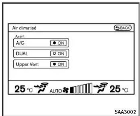 INFINITI Q70 (2013) - Réglagedudébitd'air: - 1