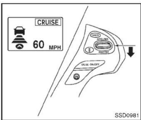 INFINITI Q70 (2012) - Utilisationdumodedecontrôlede distanced'unvéhiculeàl'autre - 1