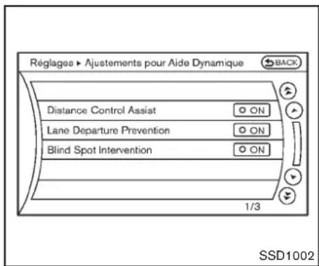 INFINITI Q70 (2012) - Commentactiver/désactiverlesystèmeLDPenutilisantlemenude réglages - 1
