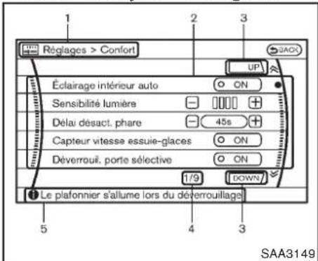 INFINITI Q70 (2012) - Réglages: - 2