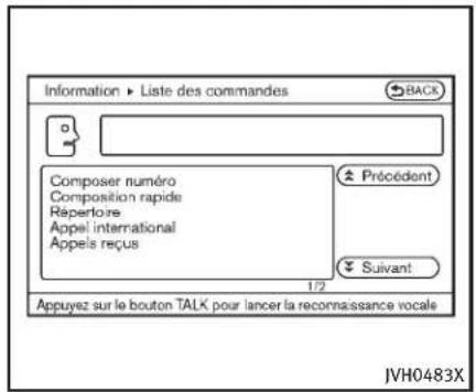 INFINITI QX50 (2014) - Afficherlalistedescommandes - 3