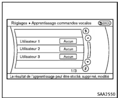 INFINITI QX50 (2013) - Enregistrementdelavoixdel'utilisateur danslesystème: - 1