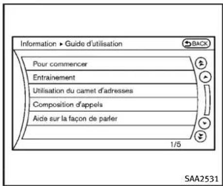 INFINITI QX50 (2013) - Affichageduguided'utilisation - 1