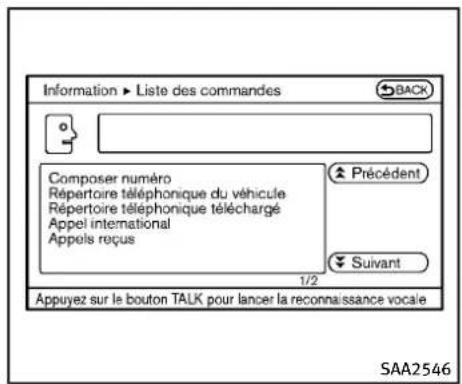 INFINITI QX50 (2013) - Afficherlalistedescommandes - 3