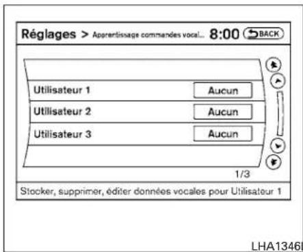 INFINITI QX60 (2013) - Programmerlesystèmepour l'apprentissagedelavoixde l'utilisateur - 1