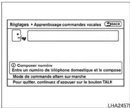 INFINITI QX60 (2013) - Programmerlesystèmepour l'apprentissagedelavoixde l'utilisateur - 3