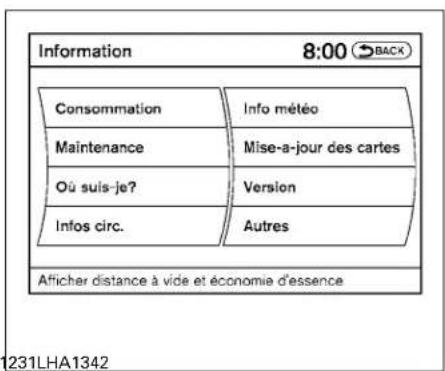INFINITI QX60 (2013) - Affichagedelalistedecommandes - 2